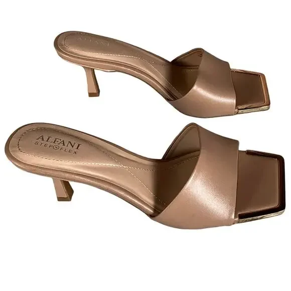 Alfani Sarrah Faux Leather Slip on Heels 8.5 New in Box - Picture 4 of 5